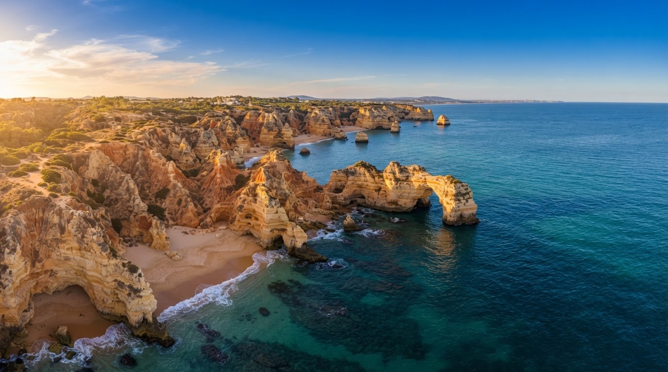 Falésias douradas de Benagil no Algarve — stripper a domicílio Portugal