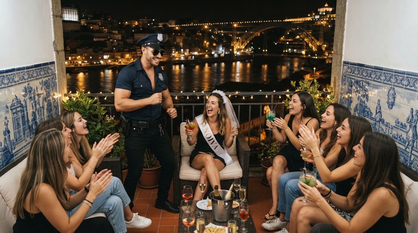 Show de striptease masculino en Porto
